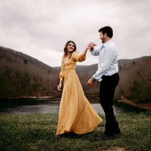 Lulus Have Faith Yellow Satin Button Sleeve Wrap